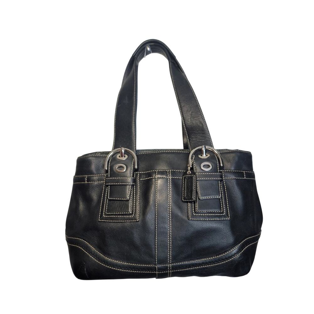 Y2K Coach Soho Leather Carryall Satchel Black